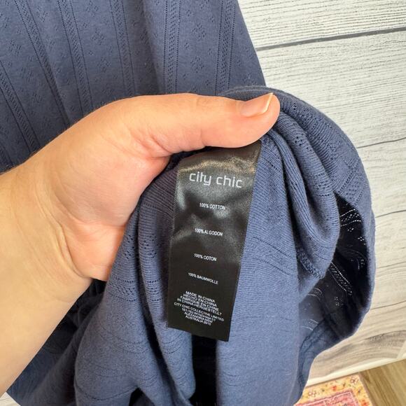 City Chic Plus Size Blue Greta Lounge Lightweight Romper Size 22 - Picture 4 of 8